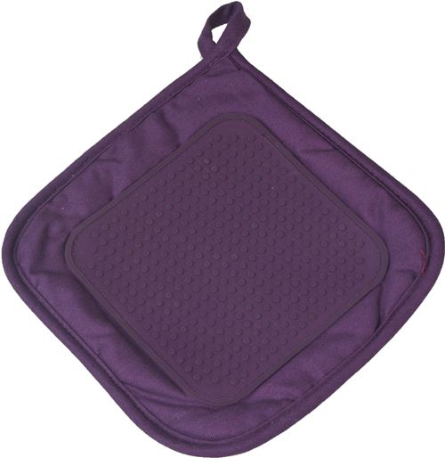 Manique 19 x 19 cm polycoton+silicone cuistot Prune