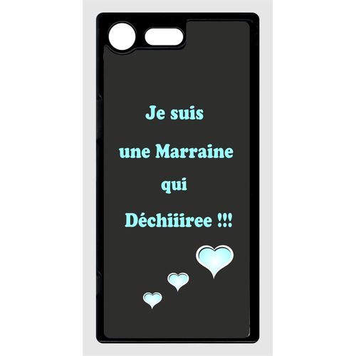 Coque Sony Xperia Xz Premium Marraine Turquoise Et Noir