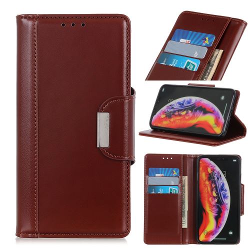 Etui en PU support avec fentes pour cartes marron pour votre Samsung Galaxy M10