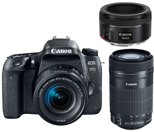 Canon EOS 77D + EF-S 18-55mm STM + EF-S 55-250mm STM + EF 50mm STM