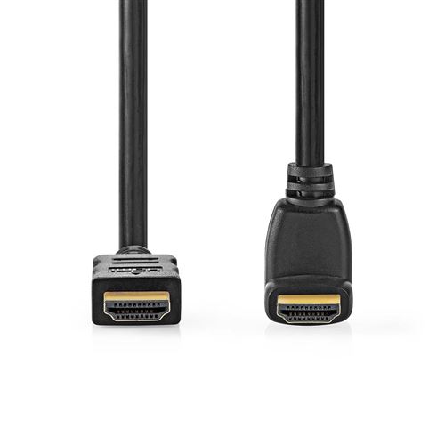 Nedis - HDMI-kabel met ethernet - HDMI male recht naar HDMI male gehoekt - 1.5 m - zwart - rond