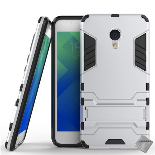 Housse etui coque rigide anti choc pour Meizu M5 avec film ecran - ARGENT