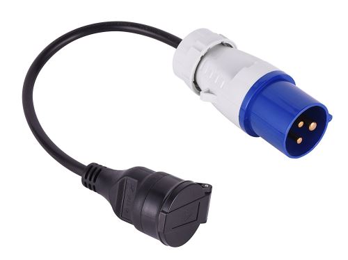 Electraline 20848043M Adaptateur pour caravanne, Bleu