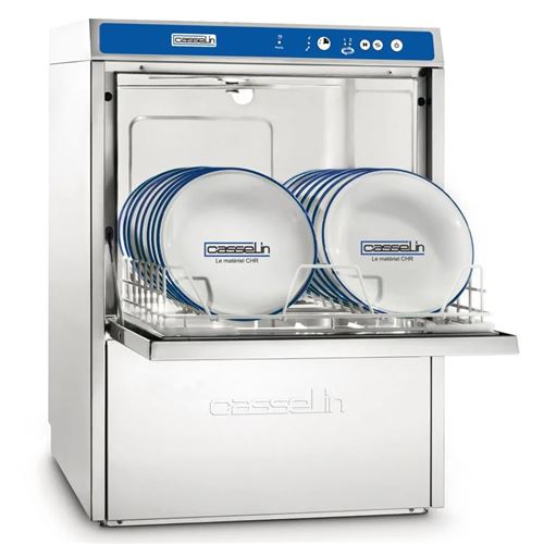 Lave vaisselle professionnel double paroi avec pompe à vidange - panier 500x500 mm - 5,7 kW - Casselin - 400V triphase