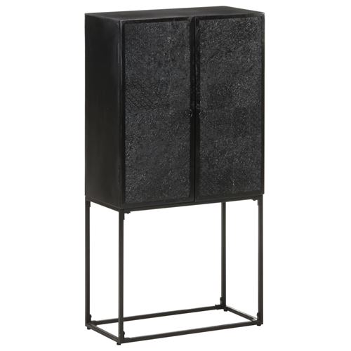 Buffet Bois massif d'acacia et de manguier 60x30x120cm Noir