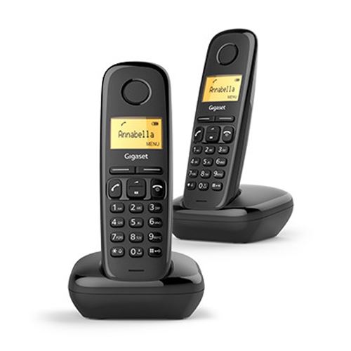 Téléphone Sans Fil Gigaset A270 Duo – ID d'Appelant, Répertoire 80 Noms, Mains Libres