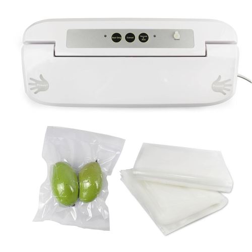 Todeco - Vacuüm voedselverpakker, Voedselverpakkingsapparaat, Wit, met 5 zakken, Wattage: 150 W