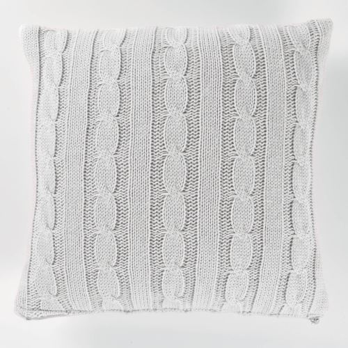 Housse de coussin +encart 40 x 40 cm tricot lainy Naturel