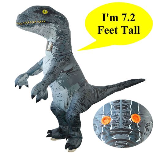 Adulte dinosaure gonflable Halloween Costume Cosplay Blow up Velociraptor Outfit Pealer4213