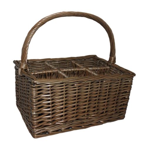 Wicker Willow Antique Wash 6 Bouteille de vin Porte