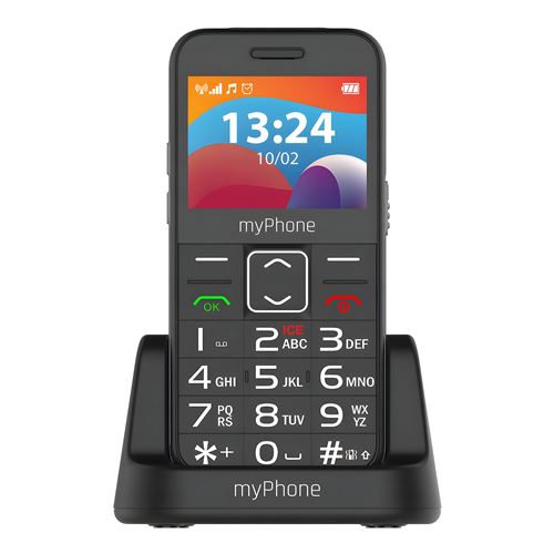 Non Communiqué Noir Téléphone Portable Halo 3 4G Lte, Bouton Sos Myphone