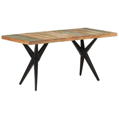 vidaXL Table de salle à manger 160x80x76cm Bois de récupération massif