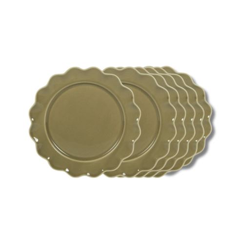 Non Communiqué Verte/Vert Assiette À Dessert Agra 21 Cm (Lot De 6) - Table Passion - Grès