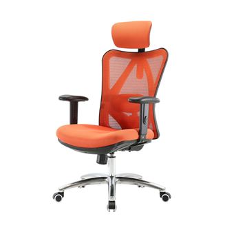 Chaise de bureau MENDLER HWC-J86 charge maximale 150kg sans repose-pieds orange - 1