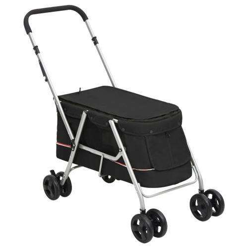 VIDAXL - Poussette pour chien pliante - 100x49x96 cm - Noir - Image 3