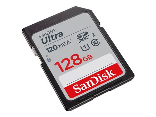 Sandisk Noir Carte Mémoire Sd Ultra Sdhc 128 Go Class 10 Uhs-I