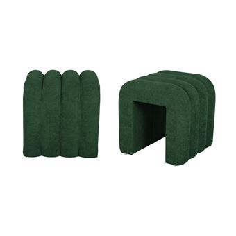 Banc. Bout De Lit Contemporain En Tissu Vert Foncé