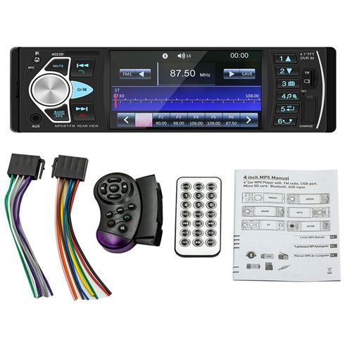 Autoradio SZSMART 4022D 4.1 bluetooth MP5 TF FM 12V aux-noir