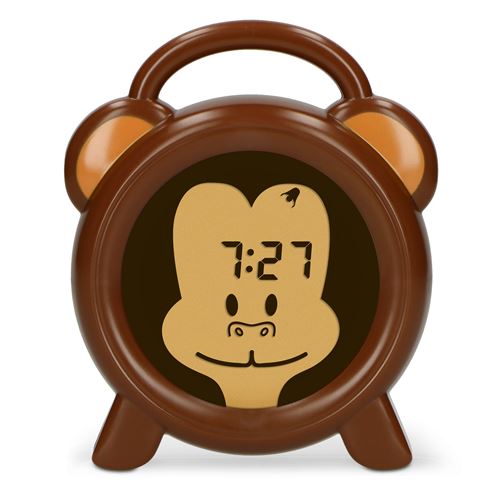 R&eacute;veil enfants p&eacute;dagogique et veilleuse Alecto BC-100 MONKEY Marron