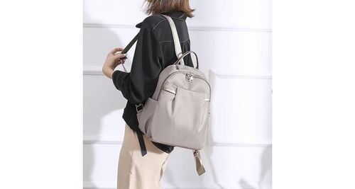 Femmes couleur assortie de mode sauvage sac de voyage de loisirs sac à dos étudiant - kaki