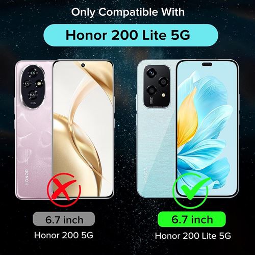 Coque Silicone Transparente + Verre Trempé Pour Honor 200 Lite - Pack Neuf, Angles Renforcés