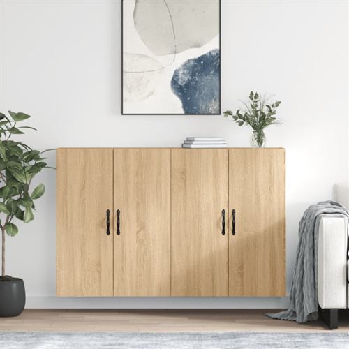 Non Communiqué Marron Armoires Murales 2 Pcs Chêne Sonoma Bois D Ingénierie