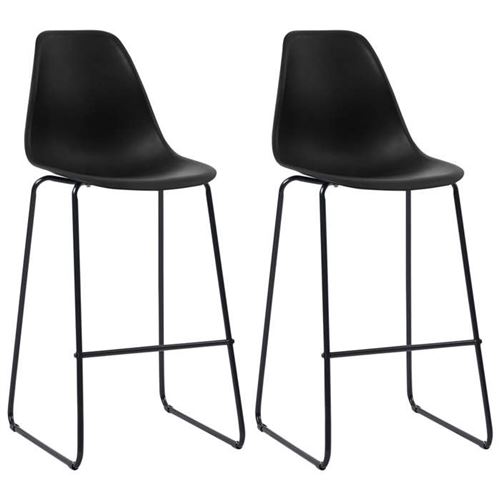 vidaXL Chaises de bar 2 pcs Noir Plastique