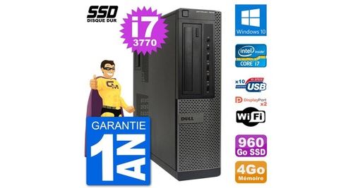 Pc dell optiplex 7010 dt intel core i7-3770 ram 4go ssd 960go windows 10 wifi
