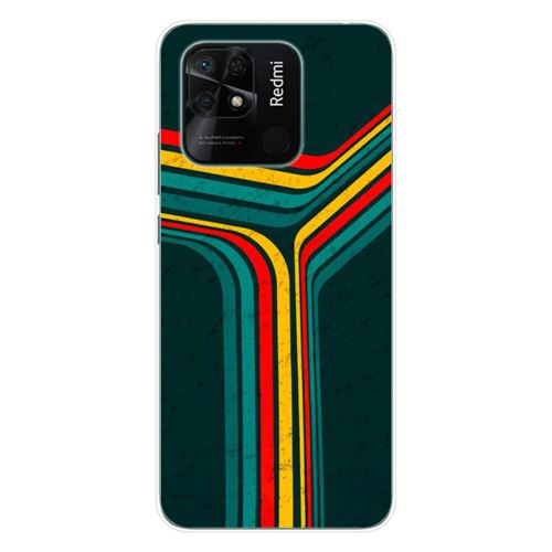 Coque en silicone imprimée compatible Xiaomi Redmi 10C Retro lines