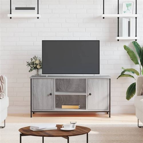 Non Communiqué Gris Vidaxl Meuble Tv Sonoma 100X40x50 Cm Bois D'ingénierie832766