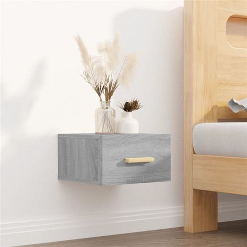VIDAXL - Table de chevet murale - Gris - 35x35x20 cm - Image 2