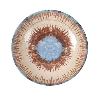 Plat De Service / Assiette En Verre Travaillé - Diamètre 30 Cm - Vintage 1970