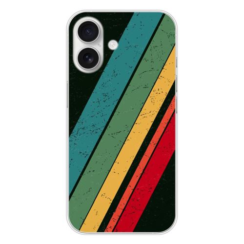 Coque en silicone imprimée compatible Apple iPhone 16 Grunge
