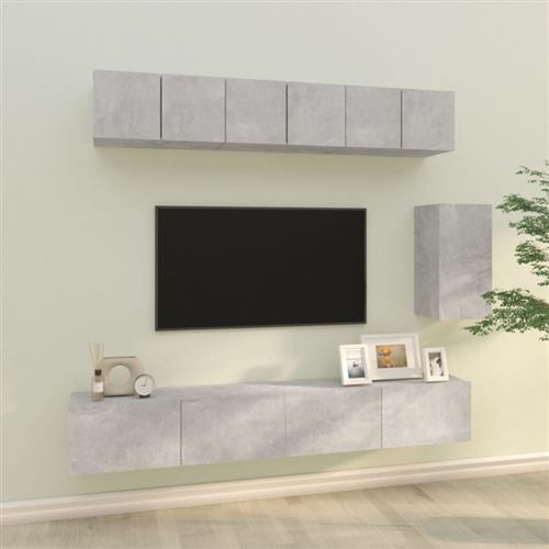 Vidaxl Gris Ensemble Meubles Tv Béton - Image 3