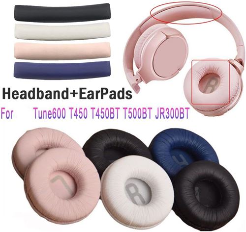 Coussinets De Rechange Pour Casque JBL Tune600/T500BT/T450/etc. - 70 Mm - En Cuir Protéiné