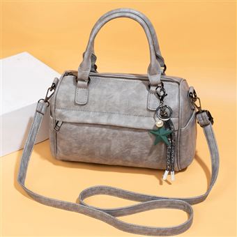 Fritzi42N Vintage Shopper Cabas Vegan – 33x45x18 Cm – Similicuir, Bandoulière Réglable, Pochette Incluse – 8 Coloris (Noir, Rose Candy, Vert Menthe, Etc.)