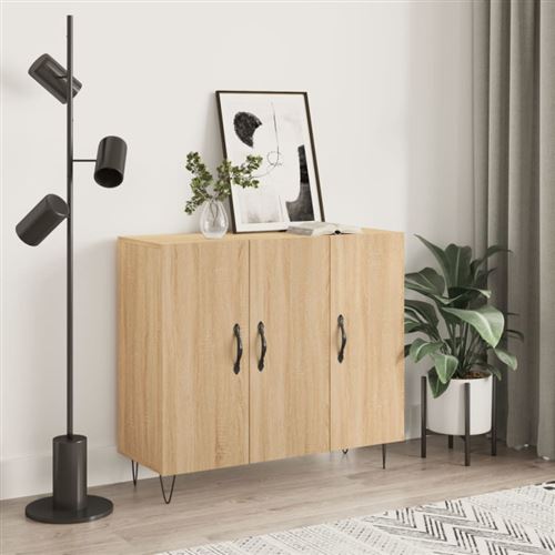 VIDAXL - Buffet - 90x34x80 cm - Chêne Sonoma - Image 3