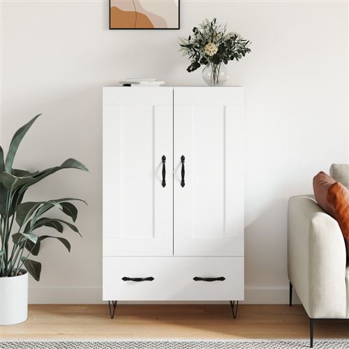 VIDAXL - Buffet Haut - 69,5x31x115 cm - Blanc - Image 3