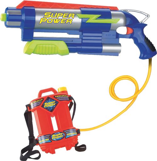 Paradiso Toys pistolet à eau avec réservoir 2 pièces rouge/bleu