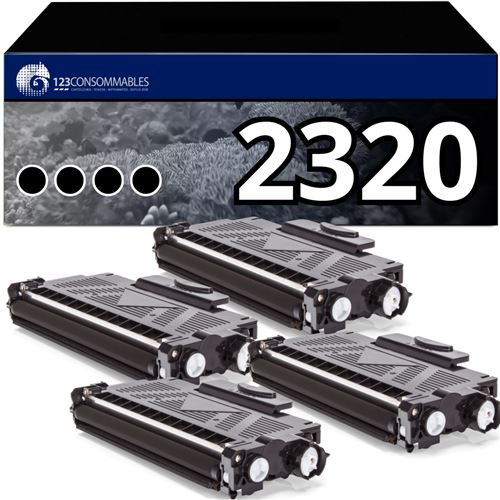 Non Communiqué Noir Pack 4 Toners Compatibles Brother Tn-2320