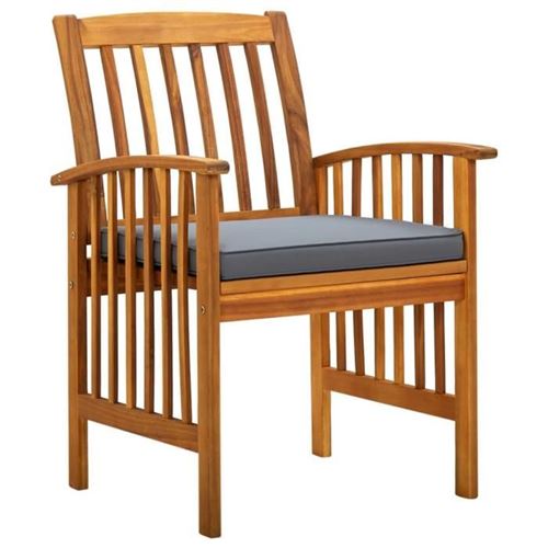 Non Communiqué Marron Vidaxl Mobilier À Dîner De Jardin 3 Pcs Et Coussins Acacia Solide, 35.7Kg
