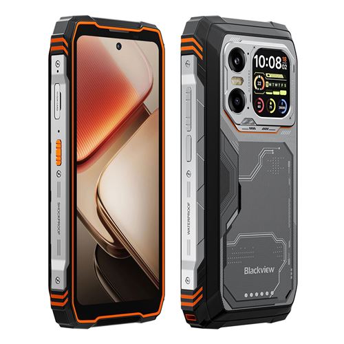 Smartphone Blackview XPLORE 1 - 6.78 , 16Go 512Go, 20000mAh,64MP+50MP,Empreinte digitale,NFC,Dual SIM 5G Téléphone Portable -640g-Orange