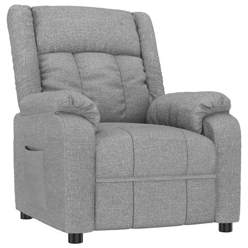 vidaXL Fauteuil inclinable Gris clair Tissu