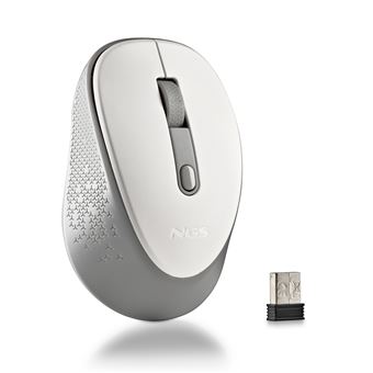 NGS DEW - Souris - droitiers et gauchers - optique - 2 boutons - sans fil - 2.4 GHz - récepteur sans fil USB - blanc - Pour la vente au détail - boîte de suspension - 1