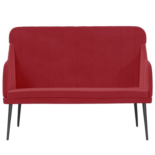 VIDAXL - Banc - Velours - Bordeaux - 110x76x80 cm - Image 3