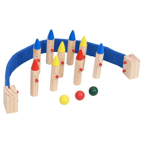 vidaXL Jeu de bowling Multicolore Bois de pin massif