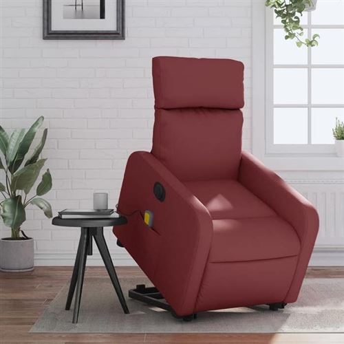 Non Communiqué Rouge Vidaxl Fauteuil De Relaxation, Massage, Inclinable Électrique Similicuir Bordeaux