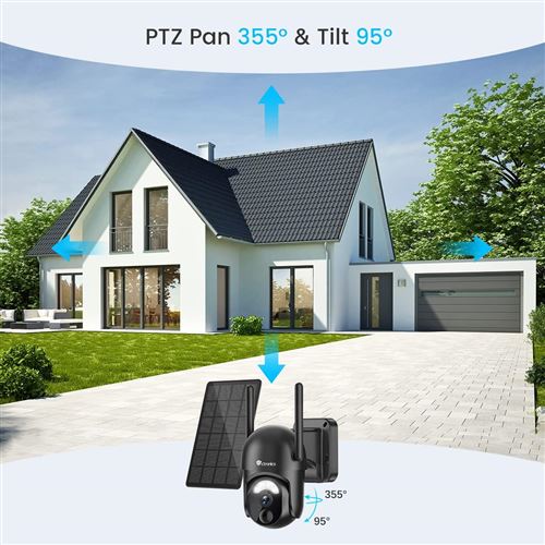 Jennov Caméra Surveillance 4G LTE Solaire 2K PTZ Extérieur SIM - Vision Nocturne Couleur, PIR, IP66