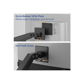 ACT - Kit de montage (bras pour moniteur) - pour 2 écrans LCD - aluminium, plastique, acier - noir - 1