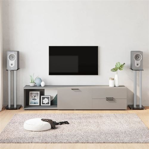 Vidaxl Noir/Argent Supports Pour Haut-Parleurs - Image 3